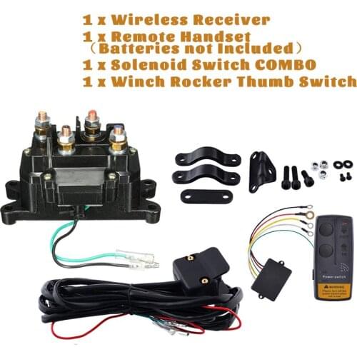 65ft Wireless Winch Remote Control Kits For Relay Contactor +Winch Rocker Switch