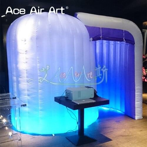 Lightweight LED inflatable dome booth,igloo selfie station,photo booth enclosure with curtain for funny and joyful party