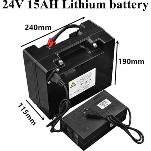 24V Lithium Battery 24v 15Ah Battery Pack Li-ion Bms for E-bike Rick Shaw Electric Wheelchair Folding Wheelchai +2A Charger