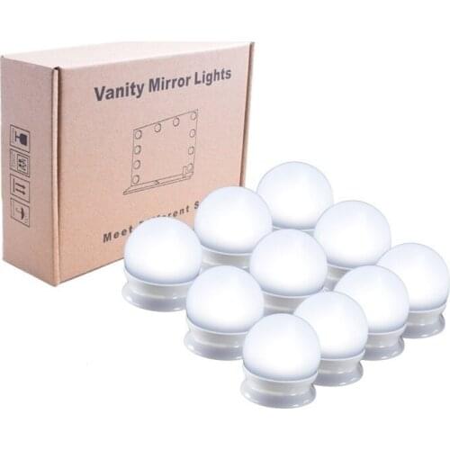Makeup Mirror Vanity Led 5v 2A Light Bulbs Hollywood Style Led Lamp USB Cosmetic Lighted Dressing table Paste installation