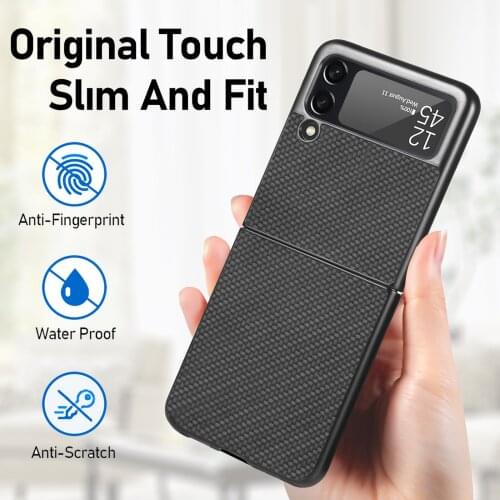 Fashion PC Protective Slim Case for Samsung Galaxy Z Flip 3 5G Flip3 Z Fold3 Fold 3 Carbon Fiber Thin Phone Bag Cover