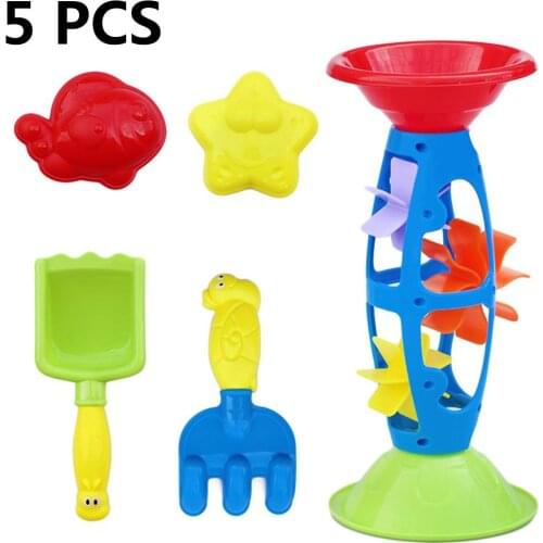 5 Pcs Beach Toys Set Children Play Sand Digging Sand Assembly Beach Hourglass Summer Beach Toys For Children Sand Play Suit