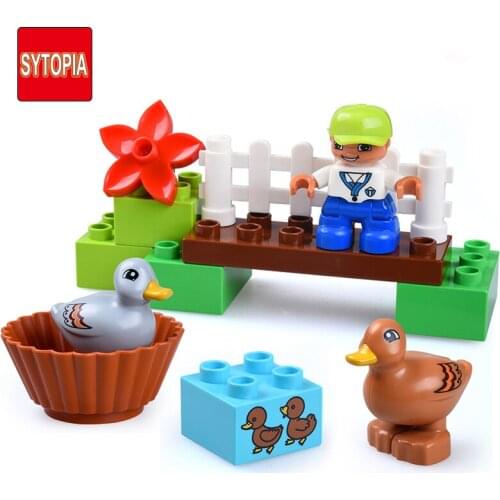 Big Blocks Sets Character Animal Farm Compatible with Big Size Blocks Educational Building Toy Gift For Girl Boy Children Kid