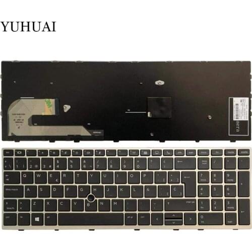 New Spanish Laptop keyboard For HP EliteBook 850 G5 silver frame with Pointing stick keyboard