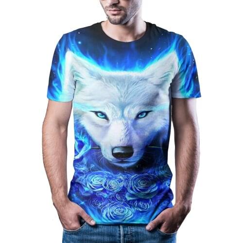 2020 ghost wolf new mens T-shirt printed quick drying summer top T-shirt short sleeve shirt