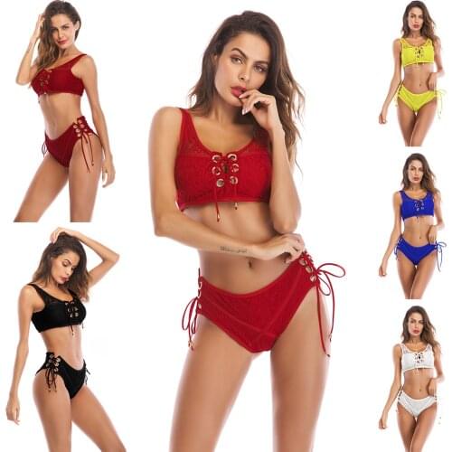 New Style Hot Sale Sleeveless Lace Sexy Two Piece Bikini Nightclub Female Singer Gogo Dancer Stage Performance Costumes VO566