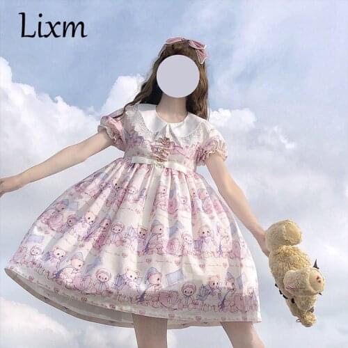 Lolita dress pajamas bear OP summer lolita short sleeve dress Lolita dress tea party girl op Princess Dress Gothic Loli Dress