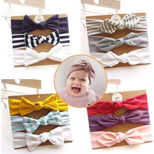3pcs/set Infant Baby Girl headband haarband baby corona flores print elastic hairband Knot Headwear Baby Hair Accessories turban