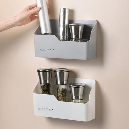 Simple Kitchen Wall Hanging Storage Box Punch-free Seasoning Bottle Storage Box Cabinet Inner Storage Box
