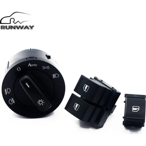 Factory direct sales! Fog Headlight Lamp Power Window Switch Button 3 PCS / SET For VW Caddy Jetta Golf 5 MK5 6 V Puls Passat B6