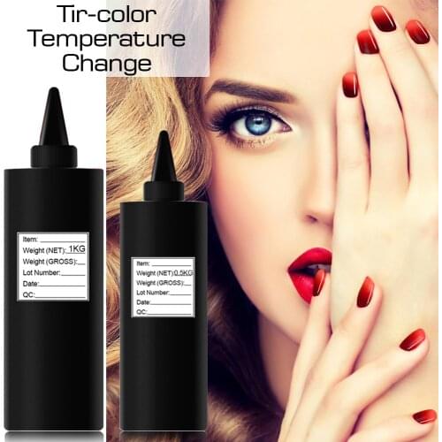 Blue Velvet Soak Off 500g 1kg Bulk Package Tri-Color Temperature Change Lacquer UV Nail Gel Polish Long Lasting 32 Colors