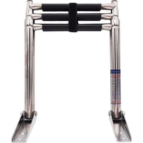 3 Step Stainless Steel Telescoping Boat Ladder Swim Step 3 Step Ladders for Marine Boat Yacht Swimming Pool