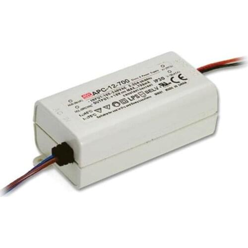 Mean Well APC-12-350, 12W 9~36V 350mA LED Waterproof Driver, Single Output Switching Power Supply