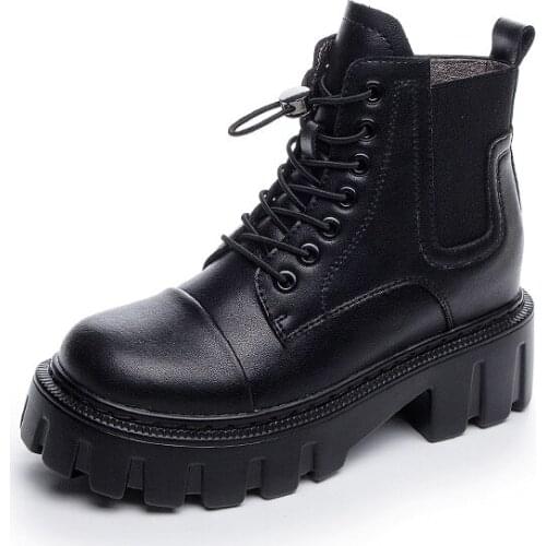 Smile Circle Ankle Boots Suede Leather women Flat platform Short Boots Ladies shoes fashion Autumn winter boots