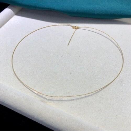 MADALENA SARARA AU750 Pure 18k Yellow Gold Car Pattern Colar Women Necklace DIY Pearl Making Necklace