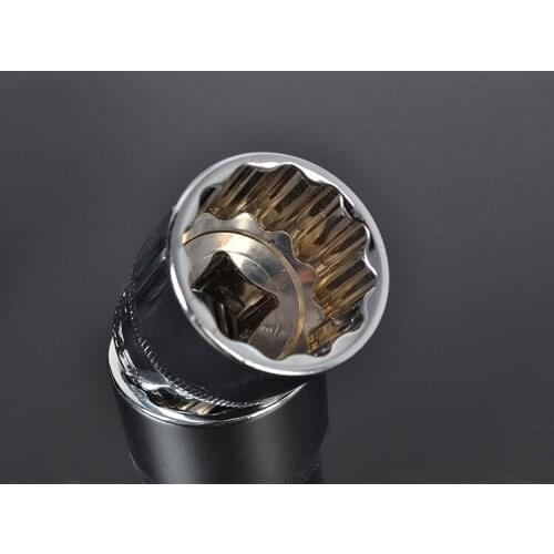 1/2" 12-point Socket Bit Ratchet Wrench 12pt Square Drive Mirror Socket 12 Angles Plum Blossom Sleeve Hand Tool Kit 8-32mm