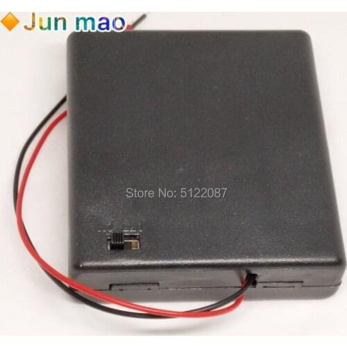 1PCS AA Battery Case 4XAA 4*AA Battery Holder Box Wire Omniseal Shield 6V 5