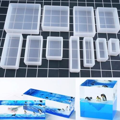 1Pcs Square Rectangle Silicone Dried Flowers Silicone Mold for DIY Coaster Pendant Jewelry Making Accessories