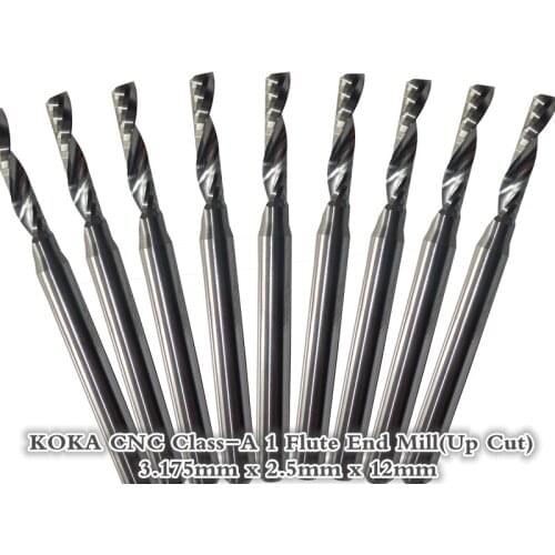 3.175mm*2.5mm*12mm,Freeshipping,CNC wood tool,carbide End Mill,woodworking insert router bit,1 flute end mill,MDF,PVC,Acrylic