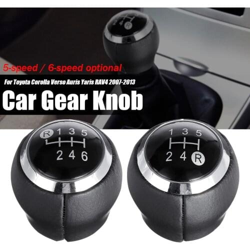 5/6 Speed Car Gear Stick Shift Knob Handball Head & Decorative Cap Cover For Toyota Corolla Verso Auris Yaris RAV4 2007-2013