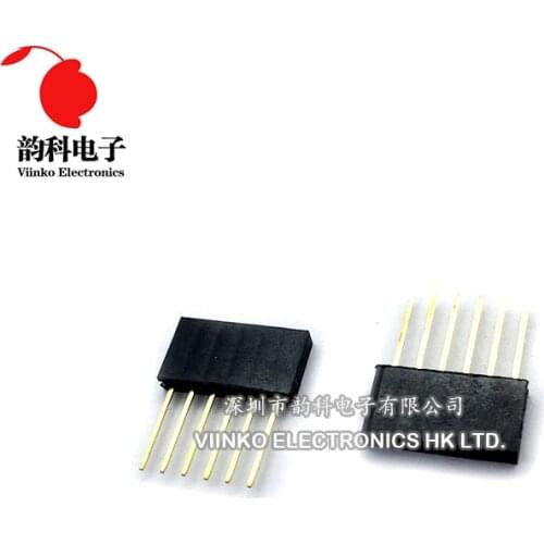 60PCS 2.54MM 6Pin 8Pin 10Pin 11MM Long Needle Female Pin Header Strip Stackable Header for arduino