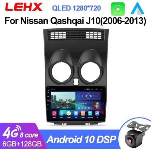 LEHX 2 Din Android 9.0 Car Radio Central Multimidia Player Navigation GPS For Nissan Qashqai 1 J10 2006-2013 2G+32G Auto Radio