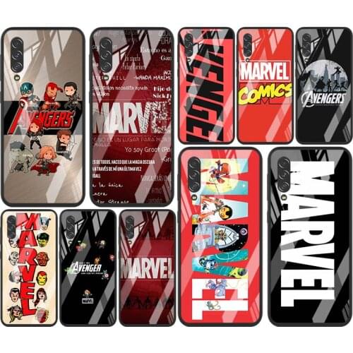 Marvel Avengers Logo Superhero For Samsung Note 20 10 9 8 Ultra Lite Plus 5G A70 A50 A40 A30 A20 A10 Tempered Glass Phone Case