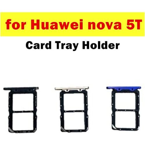 For Huawei nova 5T Card Tray Holder SIM Card SD Card Slot Holder Adapter for Huawei nova5T Repair Spare Parts