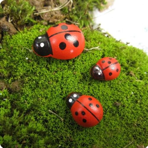 Artificial Ladybird Insect Mini Craft Miniature Fairy Garden Home Decoration Houses Micro Landscaping Decor DIY Accessories