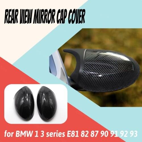 Carbon Fiber Look M3 Style 2pcs Rearview Mirror Caps Side Mirror Cover for BMW 1 3 Series E81 E82 E87E90 E91 E92 E93