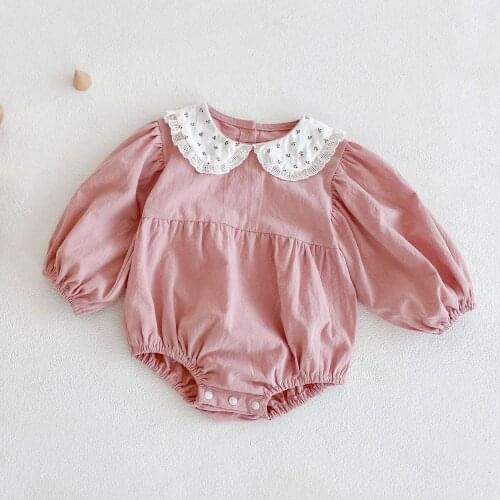 Cute Baby Girls Romper Girl Embroideried Floral Jumpsuit Newborn Infant Clothing Jumpsuit Kids Clothes Kid Outfits