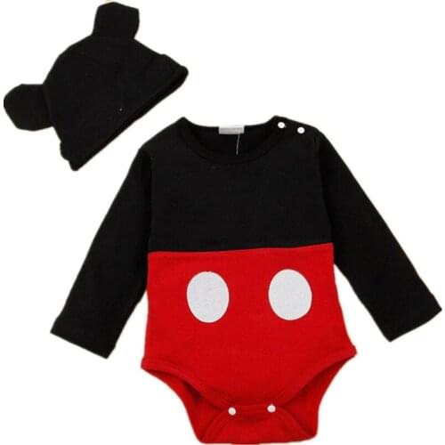 Infant Unisex Baby Girl Jumpsuit Long Sleeve Cartoon Animal Creeper Onesie Set Festival Costume One Piece Romper with Hat Set