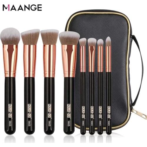 MAANGE Pro 8pcs/lot Makeup Brushes Set with Case Soft Synthetic Hair Foundation Powder EyeShadow Blending Brushes For Makeup New