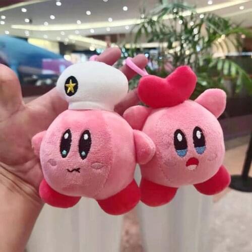 Kawaii Kirby Plush Keychain Cartoon Stuffed Doll Toys Anime Kawaii Bag Pendant Plush Toys Doll Key Chain Gift for Children New