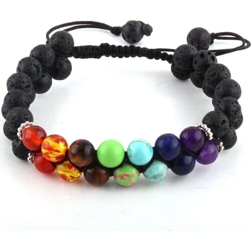 Fashion Beaded Bracelets 7 Chakra Bracelet Natural Stone Women Men Healing Balance Yoga Jewelry Drop Shipping