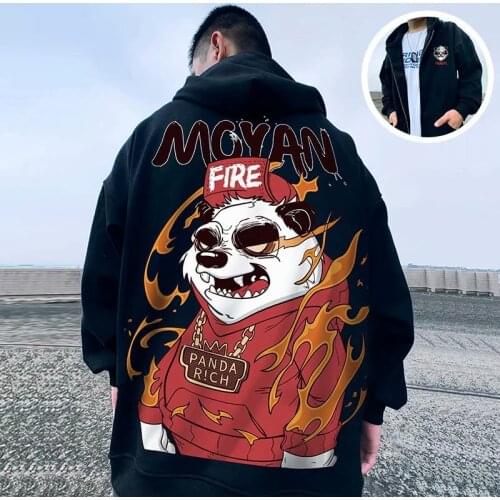 New Mens Hoodies Fashion Streetwear Hooded Zipper Sweatshirt Men Casual Harajuku Men Clothing Print Hoodies Men Plus Size M-5XL