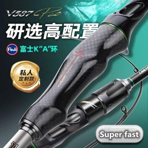 New ultralight Spinning Fishing Rod FUJI Guide Rings 1.95m 2.1m 2.2m 2.4m 2.59m fast ML/M/MH Carbon Pike Bait Casting Lure Rods