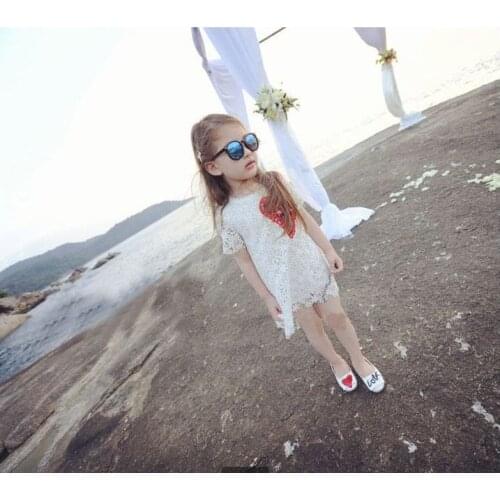 New baby girl dress 2016 summer Brief wedding girls dress princess chiffon lace flower clothes