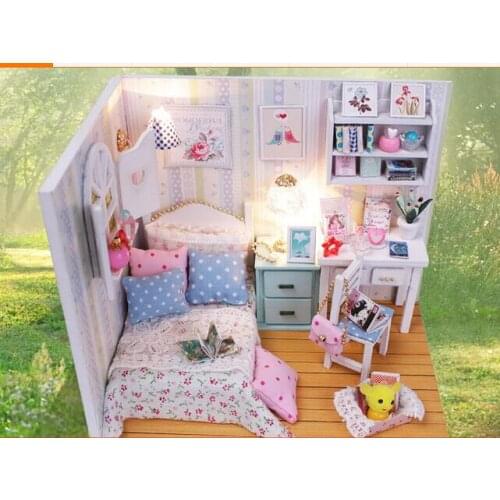 New Arrive Diy Puzzle miniatura 3D Wooden house miniature Furniture For Children Toys Birthday Gift