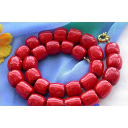HUGE 16MM column red coral bead NECKLACE discount 40