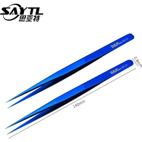 Tweezers Electronics Industrial Anti-static Straight Tip Precision Stainless Steel Forceps Phone Repair Hand Tools Sets
