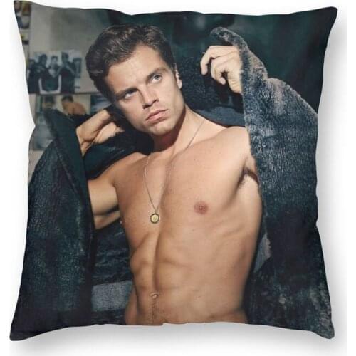 Cool Sebastian Stan Blankets Square Throw Pillow Case Home Decorative 3D Double-sided Print Cushion Cover for Sofa