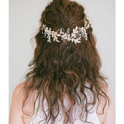 Handmade Stunning Crystal Big Flower Bridal Headbands Tiaras Wedding Headdress Hair Accessories Head Jewelry Riborn Hairbands