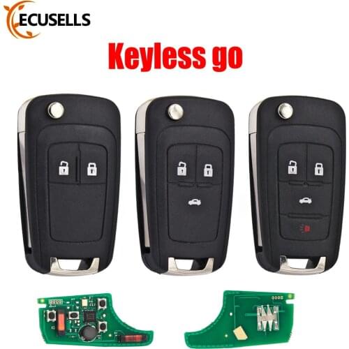 2/3/4 Buttons Keyless-go Folding Remote Key for Chevrolet 433MHz with ID46 Chip HU100 Balde (after market)