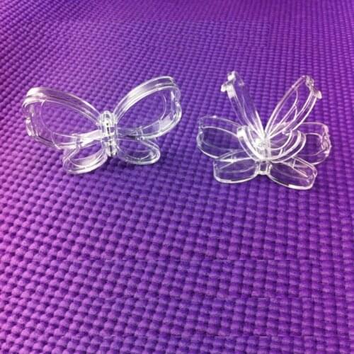 Empty Eyeshadow Palette Clear Lovely Butterfly Double-Open Makeup Blusher Case Powder Compact Cosmetic Eyeshadow Containers