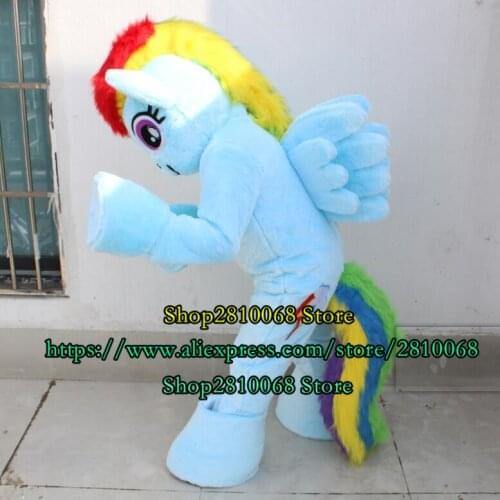 High Quality EVA Material Helmet Rainbow Daisy Pony Mascot Costume Cosplay Movie Props Performance Cartoon Suit Gift 473