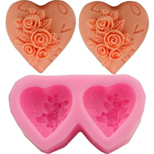 Valentines Day Rose Heart Decoration Silicone Soap Mould Craft Handmde Soap Mold,Soap Moulds Silicone,Resin Molds Silicone