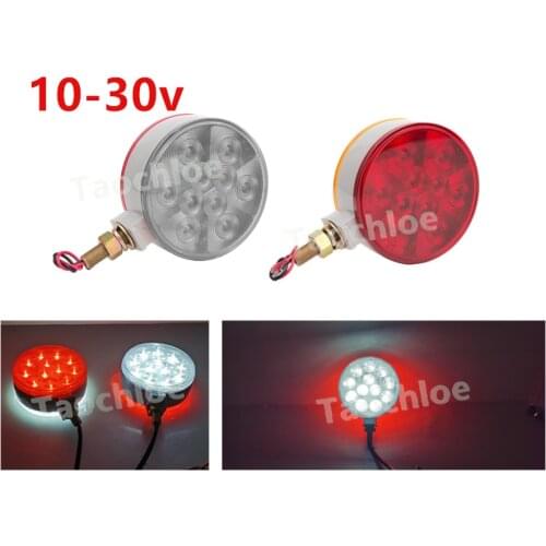 2X LED 12v 24v Pedestal strobe lights markers lights Mount Fender Light Double Face Lamps for Truck 24v Trailer Lorry school bus