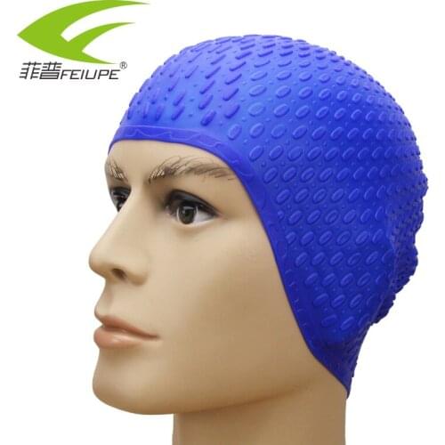 Swimming cap comfortable bubble cap plus size ear waterproof paragraph of the pure silica gel swimming cap
