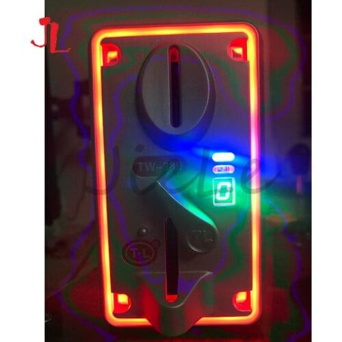 Advanced Colorful LED light Front Entry Single Coin Selector TW-389 Anti Finishing for Vending Machines Arcade MAME Game Cabinet